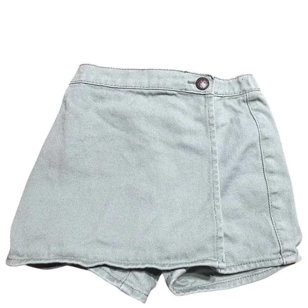 OshKosh B'gosh sage green denim skort distinctive wrap style size 4